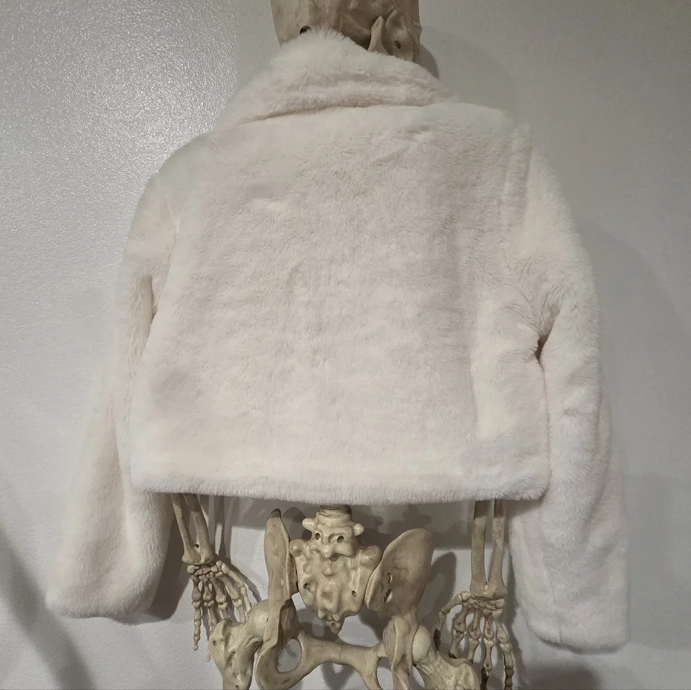 Knitworks White Faux Fur Jacket